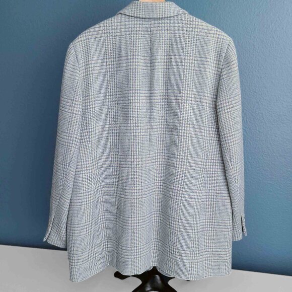 RALPH LAUREN ~ Plus Size Vintage Blue Plaid Blazer – 16W Excellent - Picture 5 of 13